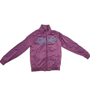 Kappa Retro Size XL Collared Purple And Turquoise Full Zip Track Jacket Logo